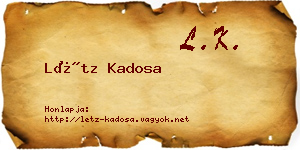Létz Kadosa névjegykártya